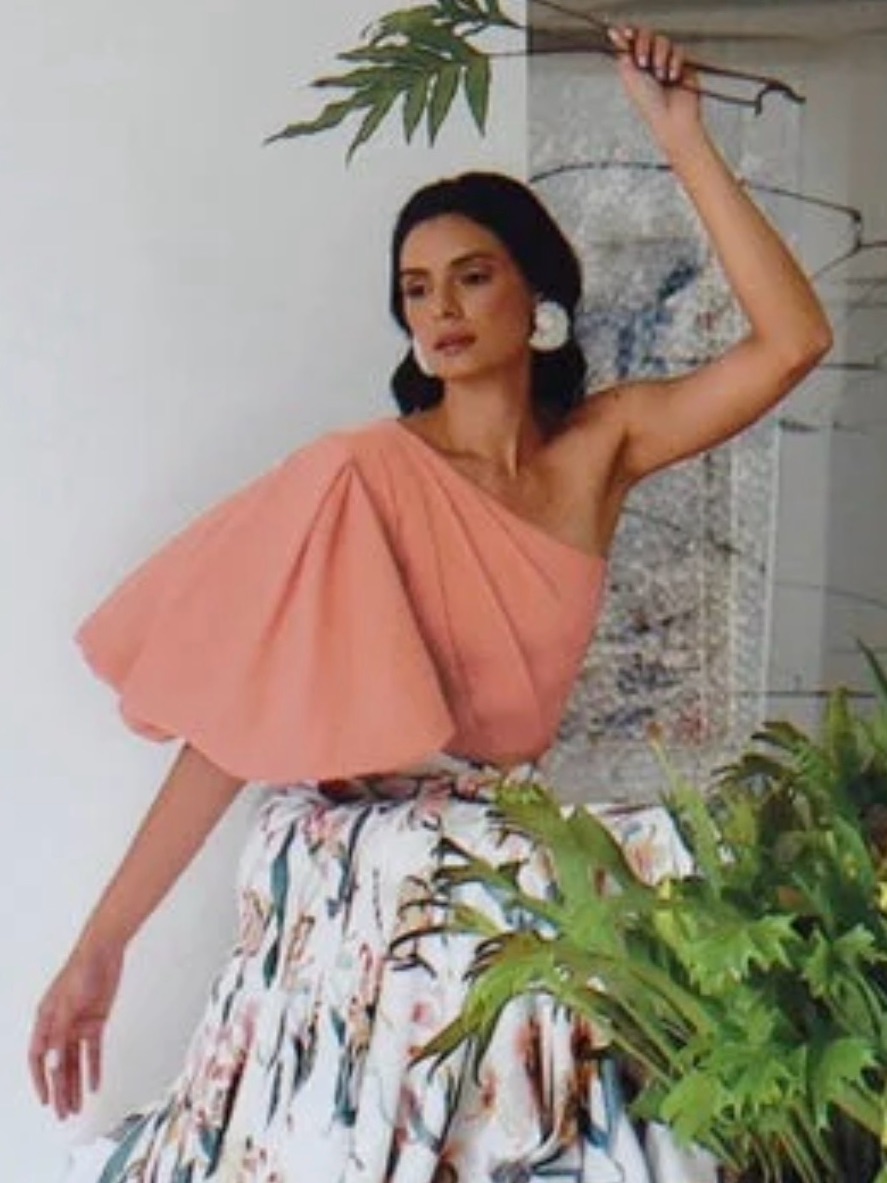 No Pise La Grama La Enamorada Top By Daniela Panaro, Small, Rose Khaki, Nwt.